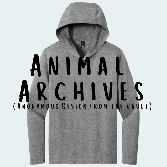 Animal Archives (Anonymous Design from the Vault) Hooded Long Sleeve Tee