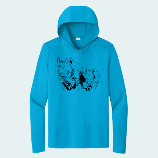 Rhino with Baby Fundraiser (Limited Edition for July) Athletic Hooded Tee