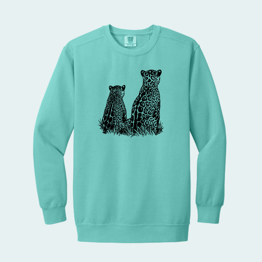 Two Jaguars -Fundraiser for Wild Cat Research and Management (Limited Edition for October) Unisex Comfort Color Crewneck