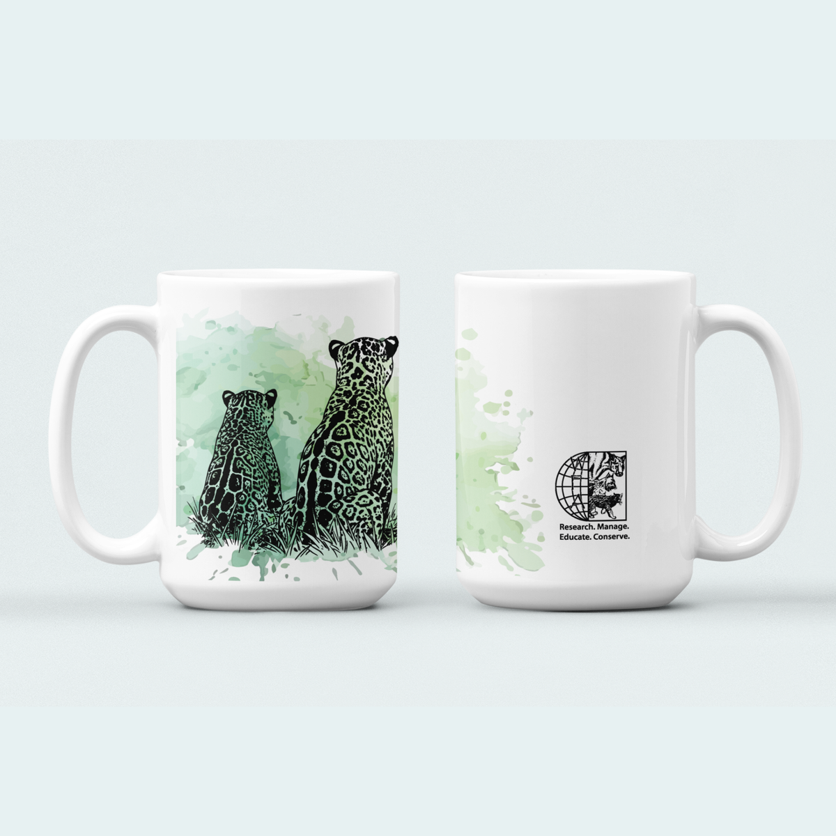 Two Jaguars -Fundraiser for Wild Cat Research and Management (Limited Edition for October) Mugs