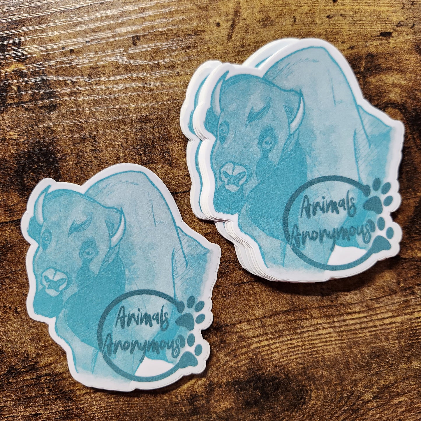Bison Sketch (Teal) - Sticker