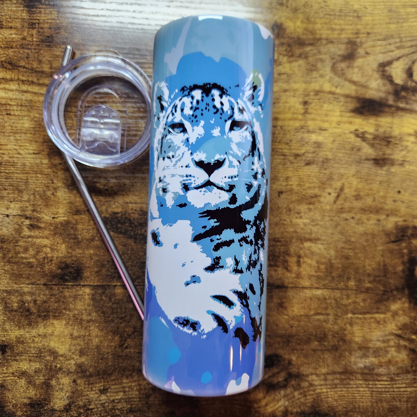 Snow Leopard Splatter - 20oz Tumbler