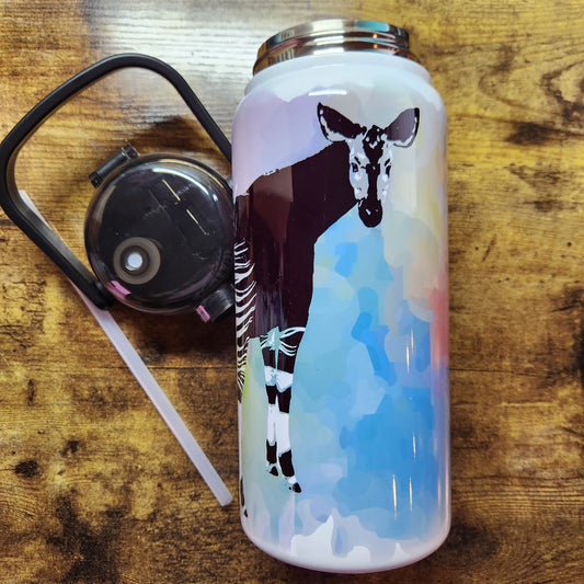 Okapi Rainbow - Water Bottle (4 size options)