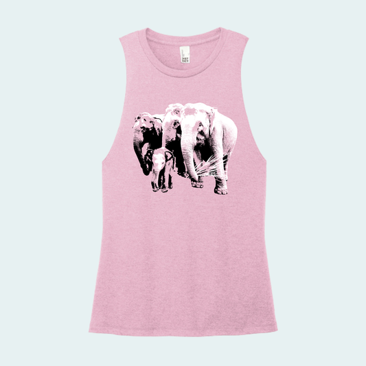Asian Elephants Fundraiser (Limited Edition for June) Women's Muscle Tank