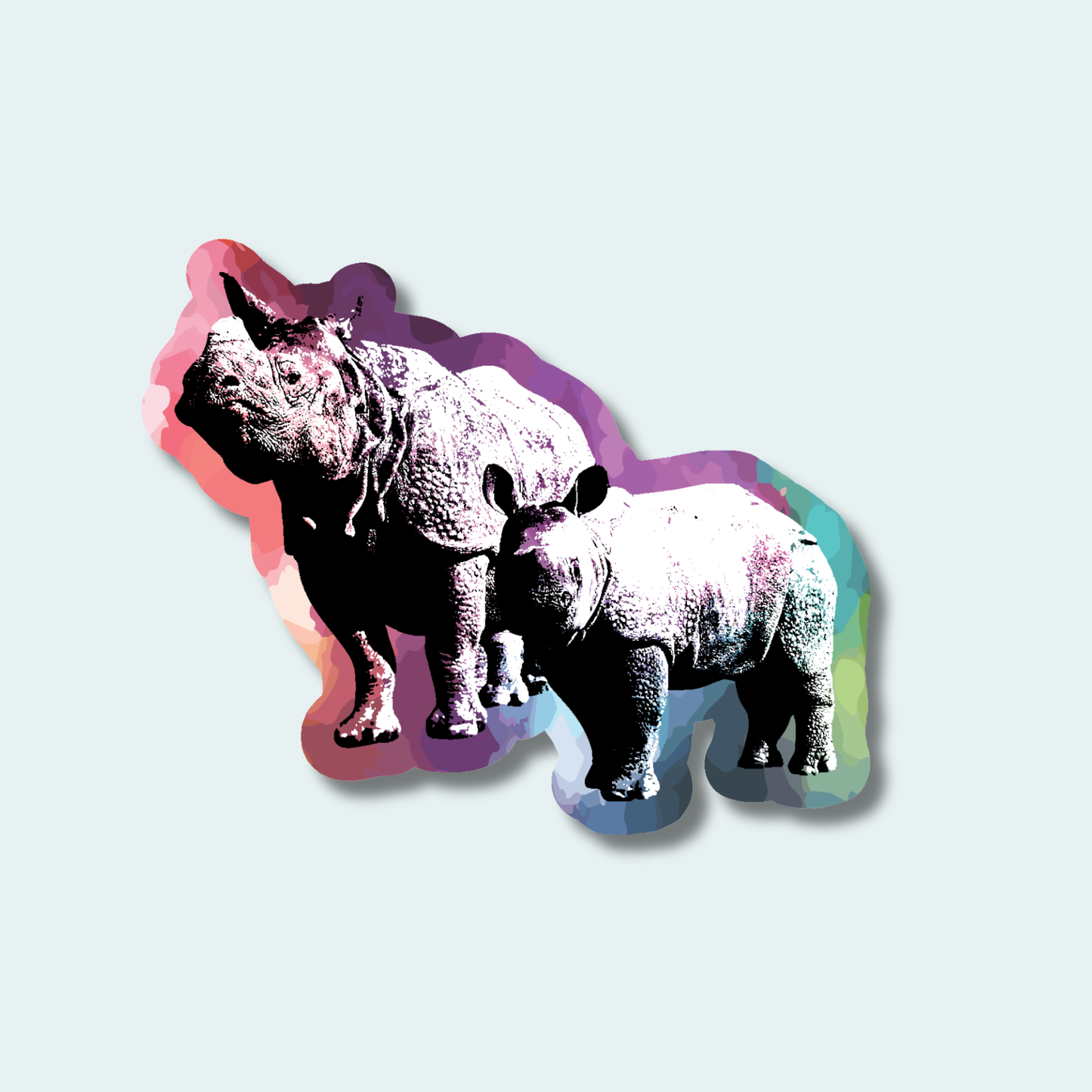 Rhino with Baby (Limited Edition for January) 4in Sticker