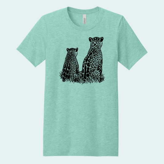 Two Jaguars -Fundraiser for Wild Cat Research and Management (Limited Edition for October) Unisex Bella + Canvas Tee