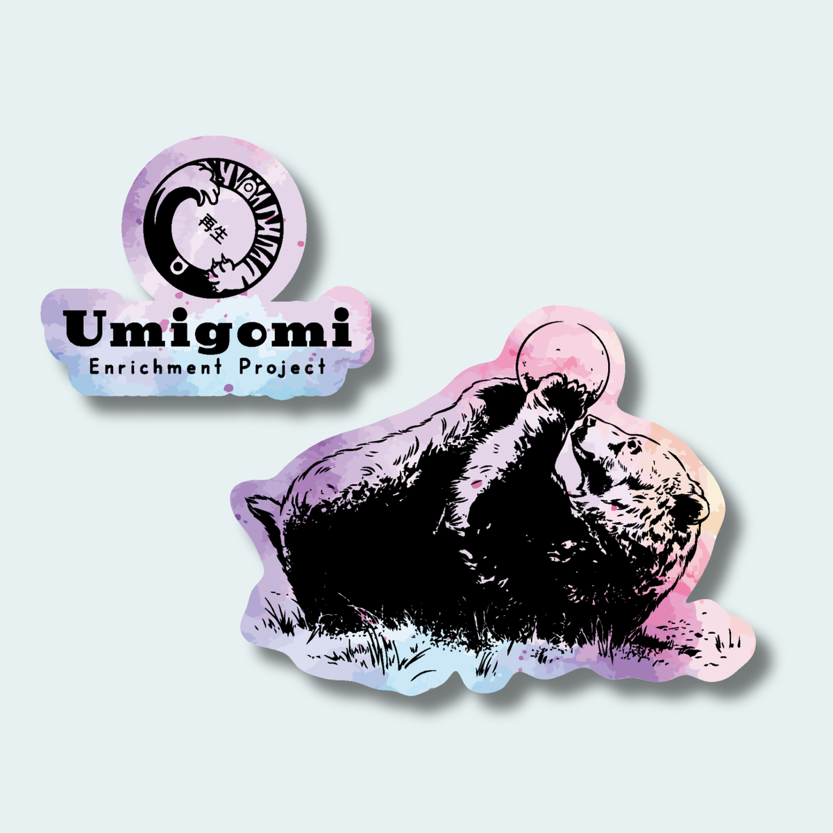 Bear - Umigomi Enrichment Project Fundraiser (Limited Edition for October) 4in and 2in Sticker