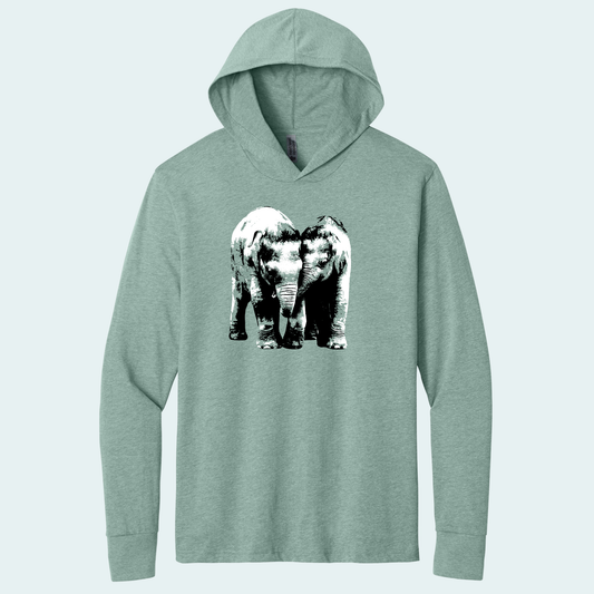 Baby Elephants (Limited Edition for January) Hooded Long Sleeve Tee