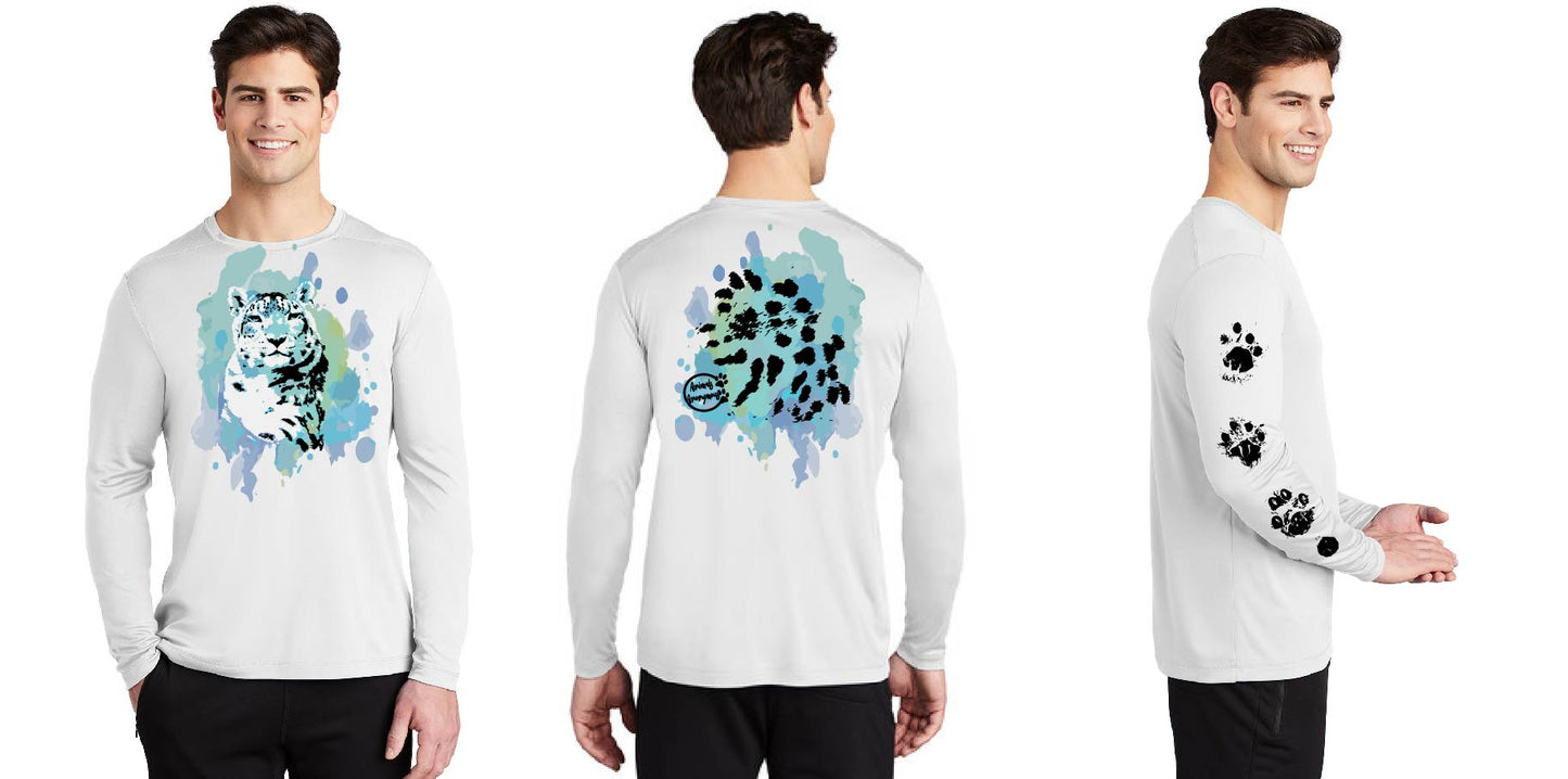 Snow Leopard Long Sleeve Tee (Sublimation Print) (Pre order)