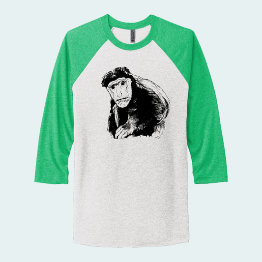 Guereza Colobus Fundraiser (Limited Edition for August) Unisex 3/4-Sleeve Raglan Tee