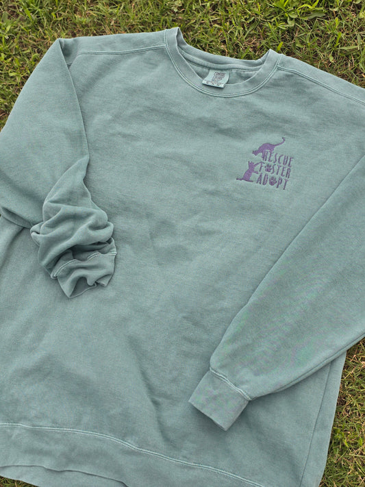 Rescue Foster Adopt - Cats on Comfort Color Crewneck
