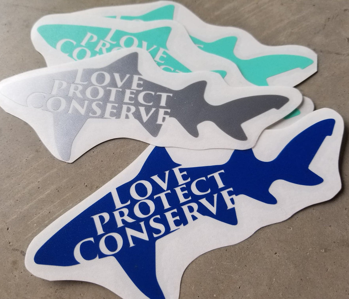 Shark - Love Protect Conserve - Vinyl Decal - Animals Anonymous Apparel