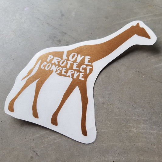 Giraffe - Love Protect Conserve - Vinyl Decal - Animals Anonymous Apparel