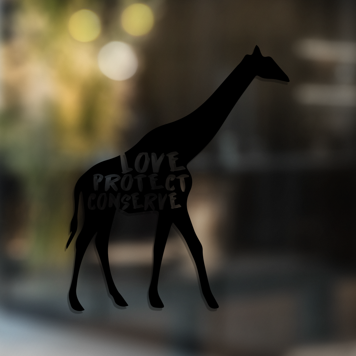 Giraffe - Love Protect Conserve - Vinyl Decal - Animals Anonymous Apparel