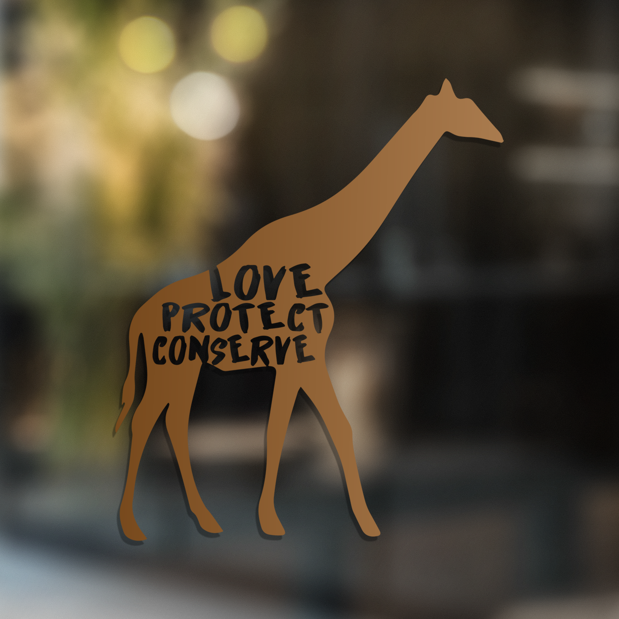 Giraffe - Love Protect Conserve - Vinyl Decal - Animals Anonymous Apparel