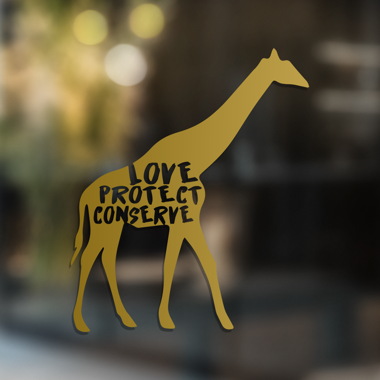 Giraffe - Love Protect Conserve - Vinyl Decal - Animals Anonymous Apparel