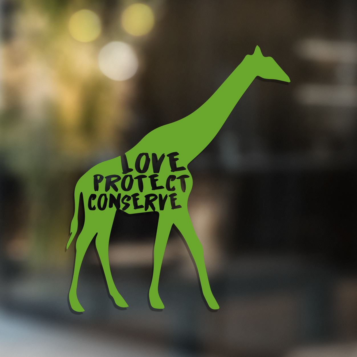 Giraffe - Love Protect Conserve - Vinyl Decal - Animals Anonymous Apparel