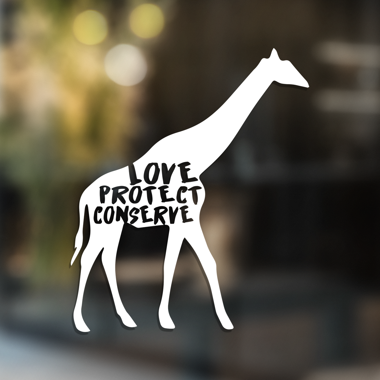 Giraffe - Love Protect Conserve - Vinyl Decal - Animals Anonymous Apparel