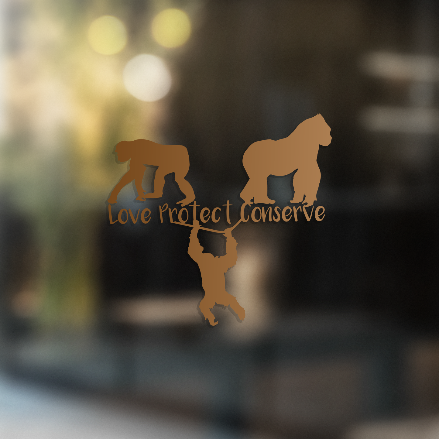 Apes - Love Protect Conserve - Vinyl Decal (Made to Order)