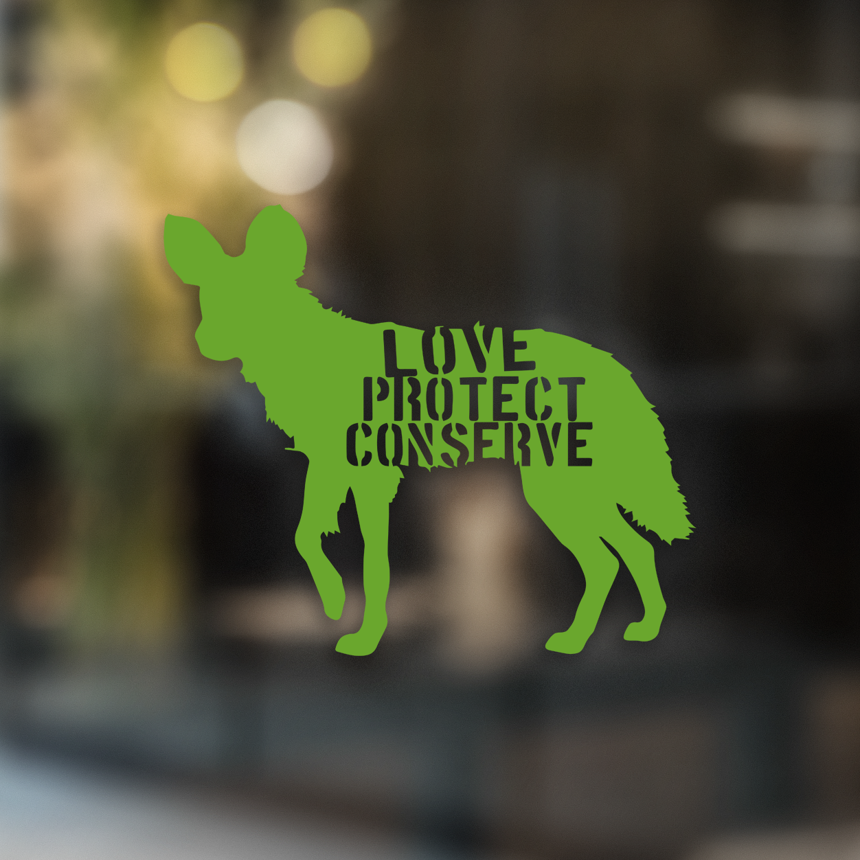 Love Protect Conserve Painted Dog - Decal - Animals Anonymous Apparel