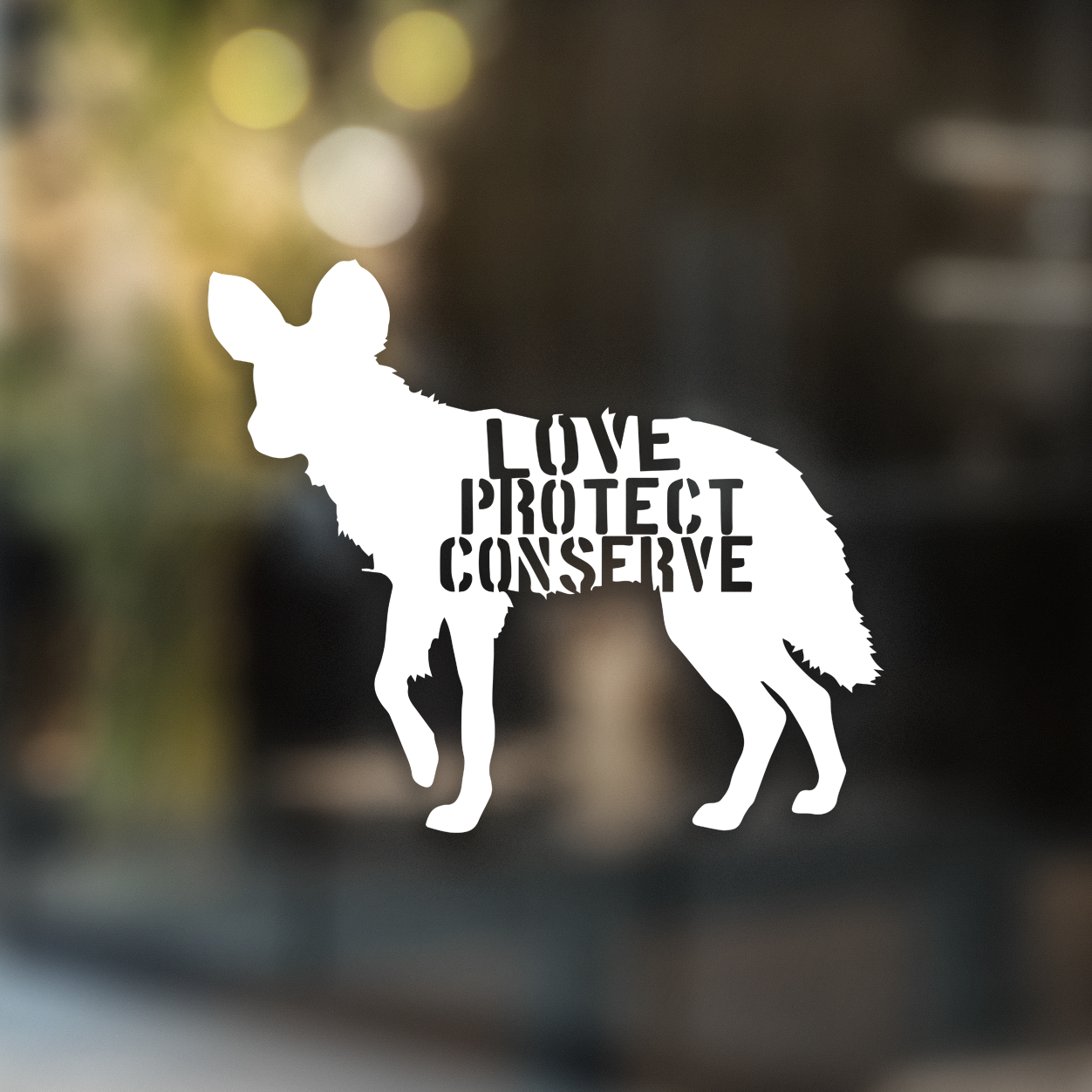 Love Protect Conserve Painted Dog - Decal - Animals Anonymous Apparel