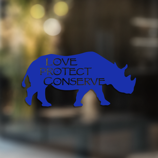 Rhino Love Protect Conserve - Decal - Animals Anonymous Apparel