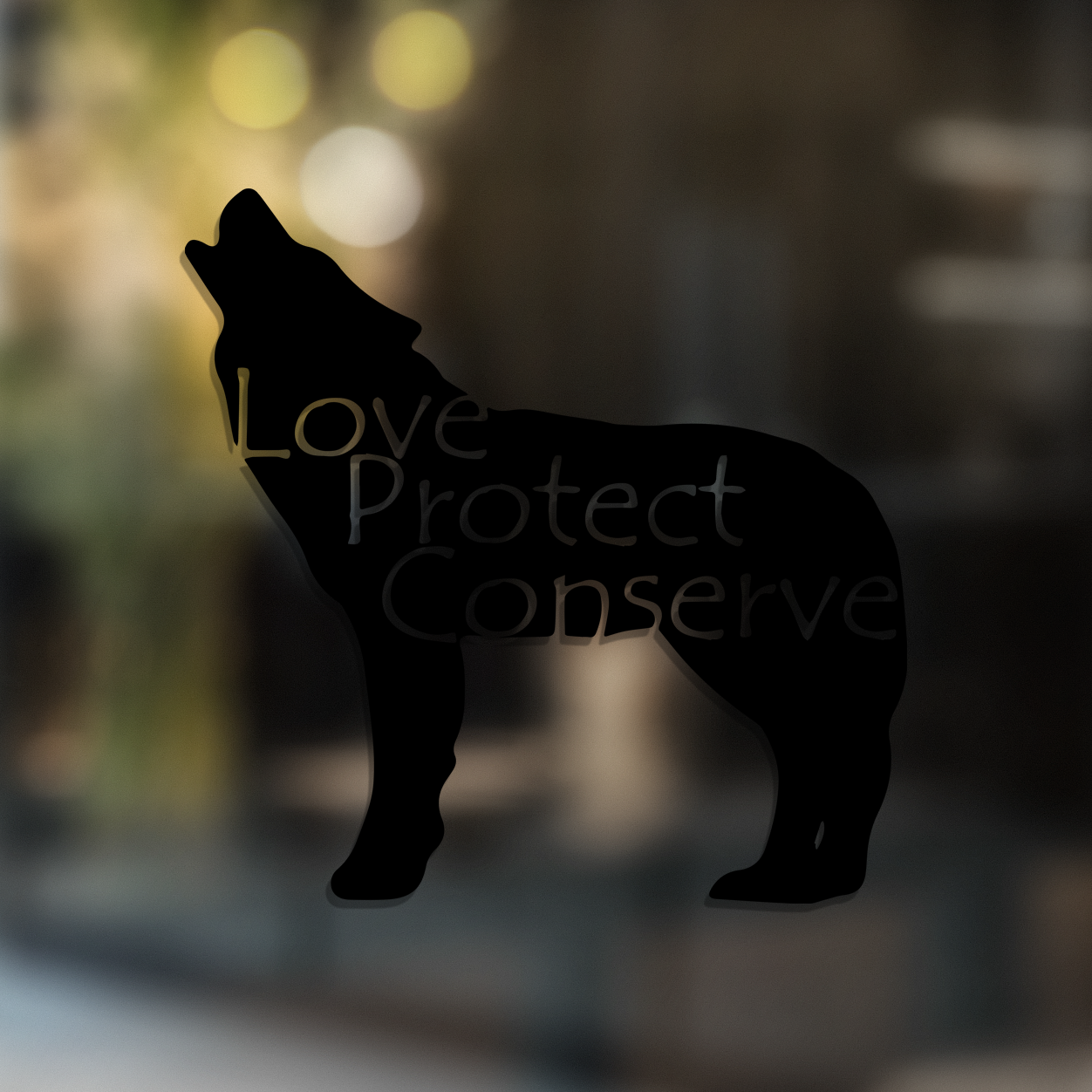 Wolf - Love Protect Conserve - Vinyl Decal - Animals Anonymous Apparel