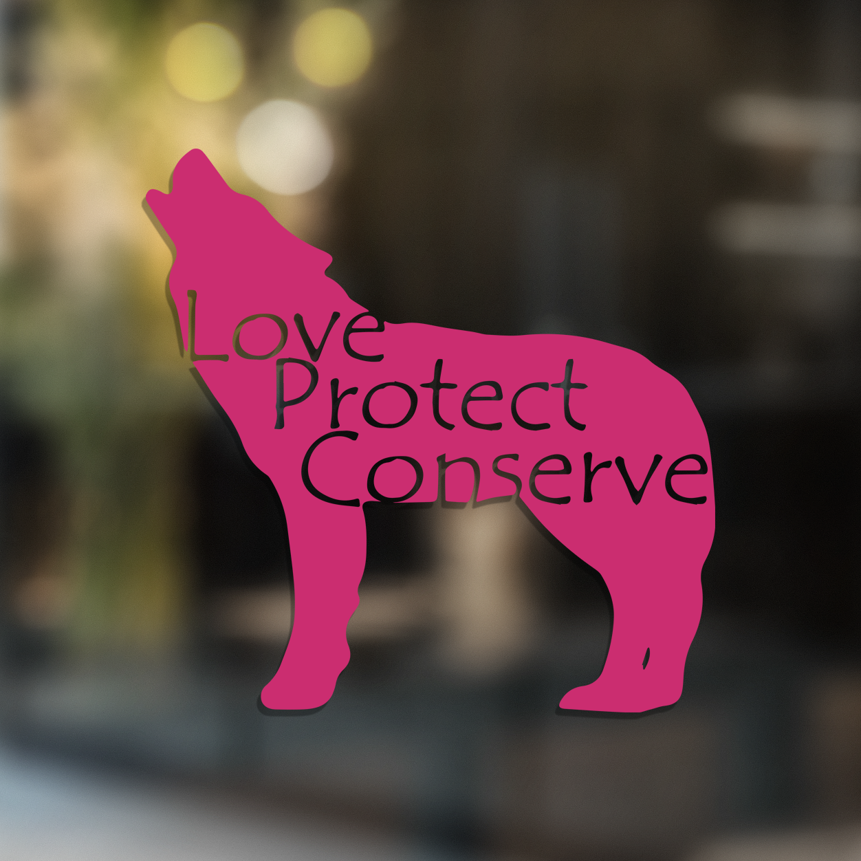 Wolf - Love Protect Conserve - Vinyl Decal - Animals Anonymous Apparel