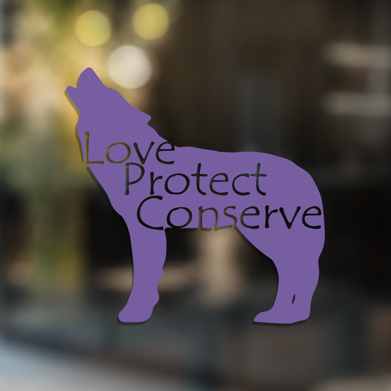 Wolf - Love Protect Conserve - Vinyl Decal - Animals Anonymous Apparel