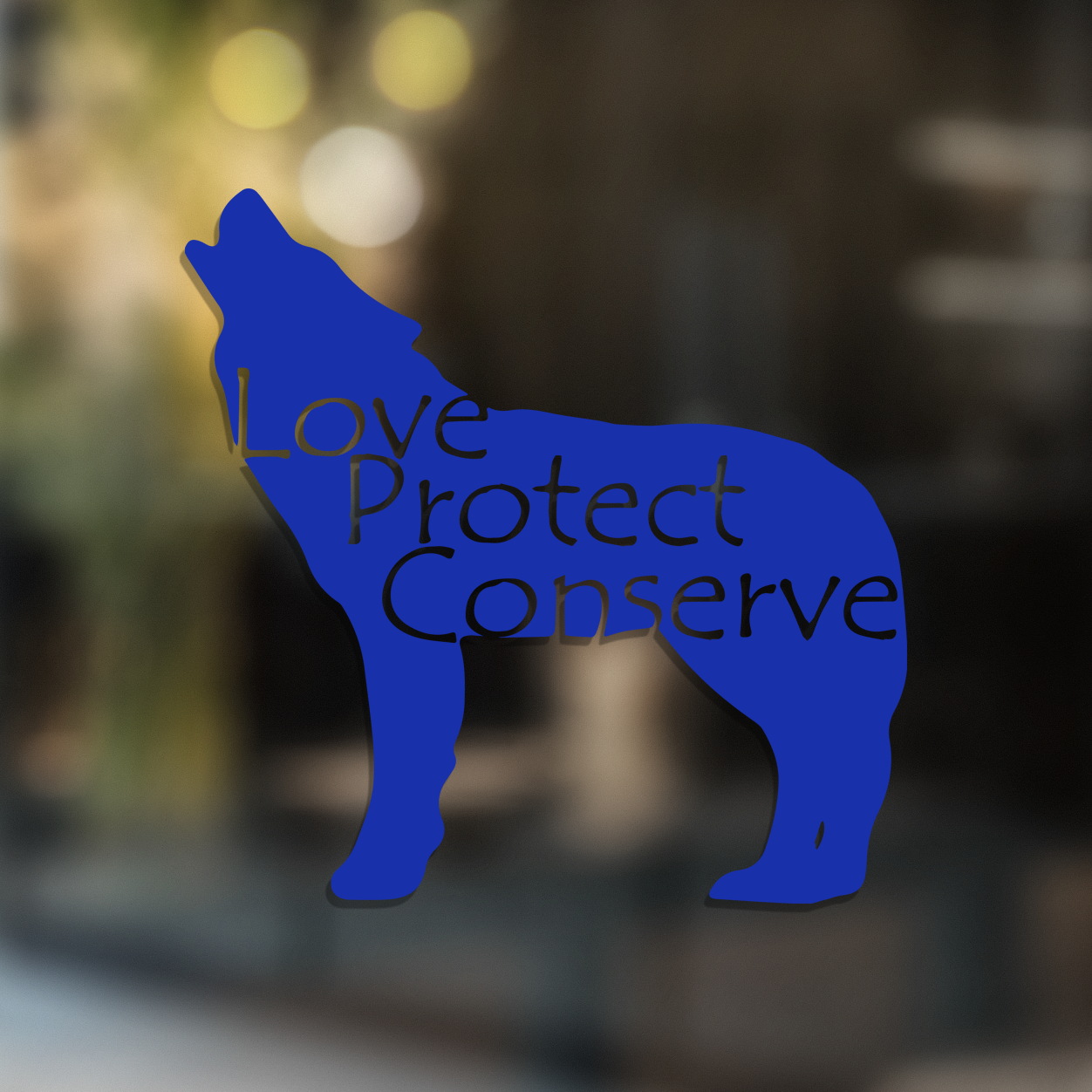 Wolf - Love Protect Conserve - Vinyl Decal - Animals Anonymous Apparel