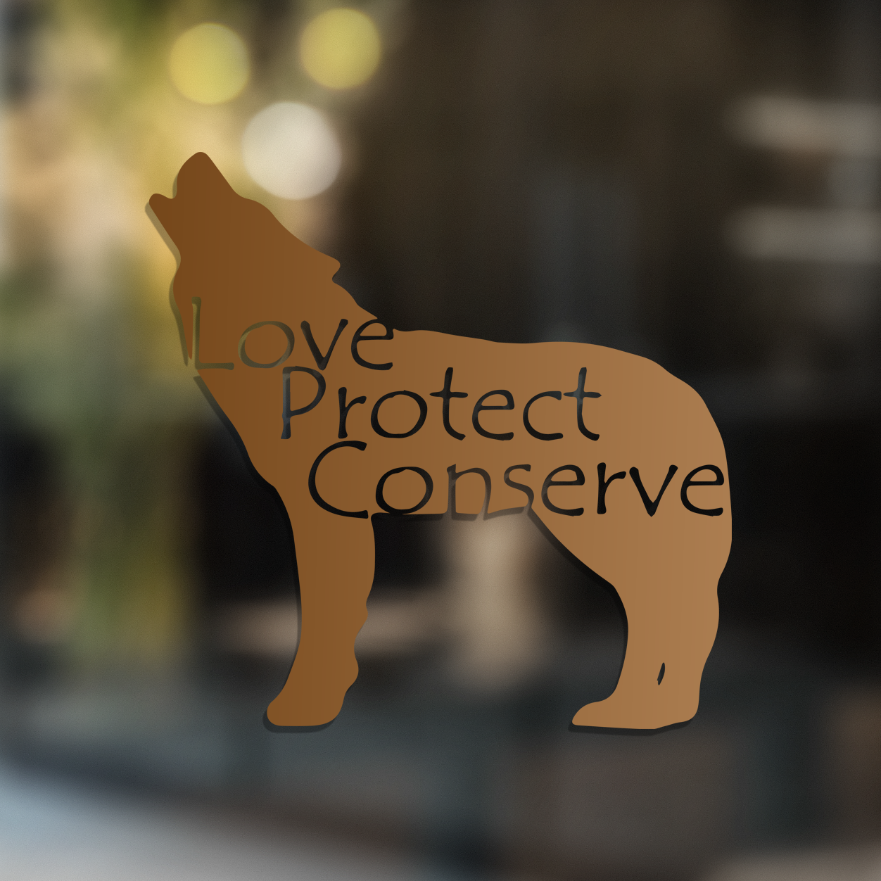 Wolf - Love Protect Conserve - Vinyl Decal - Animals Anonymous Apparel