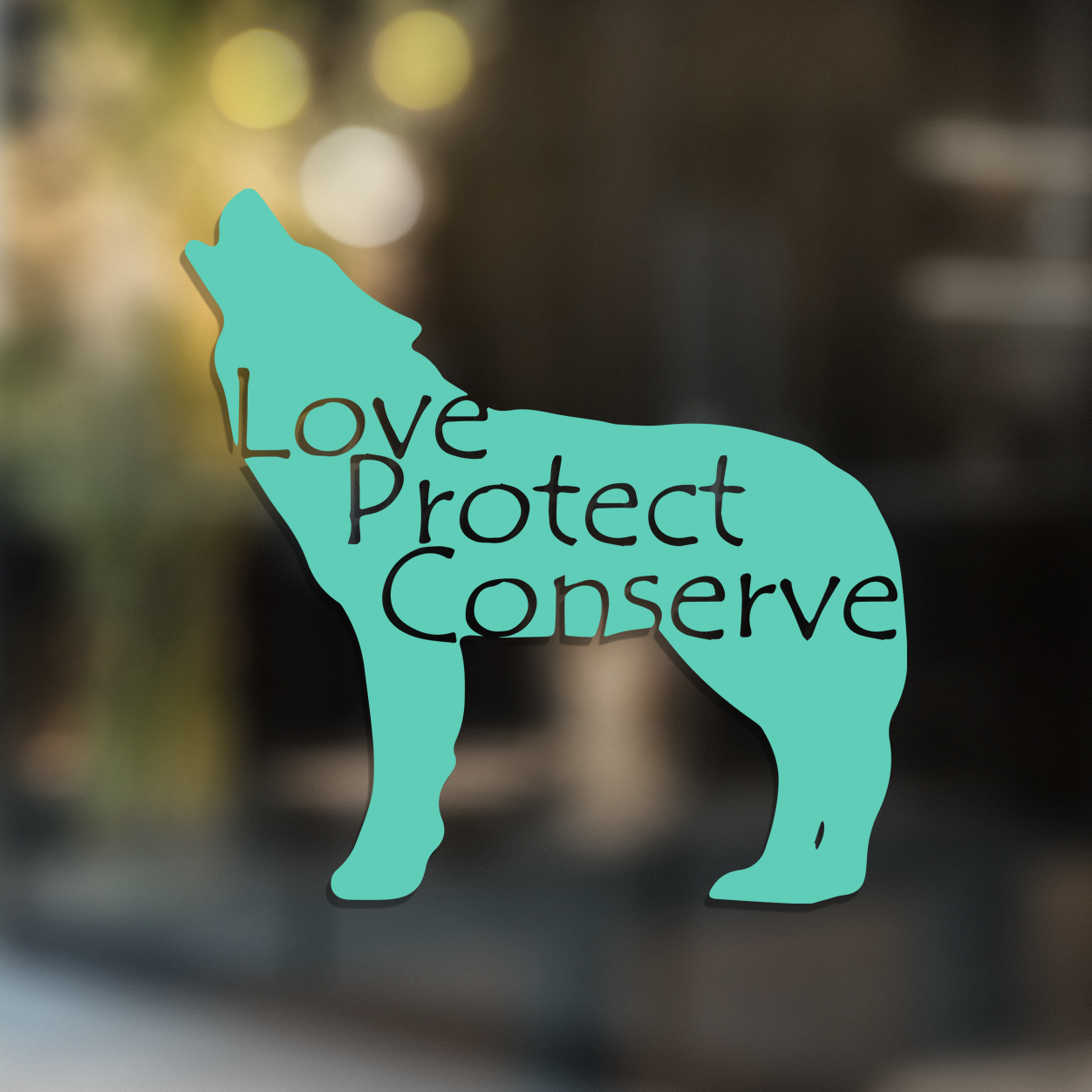 Wolf - Love Protect Conserve - Vinyl Decal - Animals Anonymous Apparel