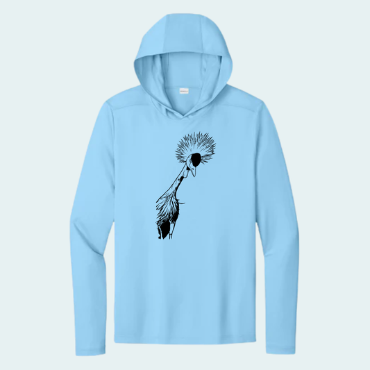 Grey Crowned Crane (Limited Edition for July) Athletic Hooded Tee