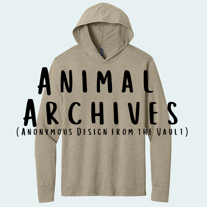 Animal Archives (Anonymous Design from the Vault) Hooded Long Sleeve Tee