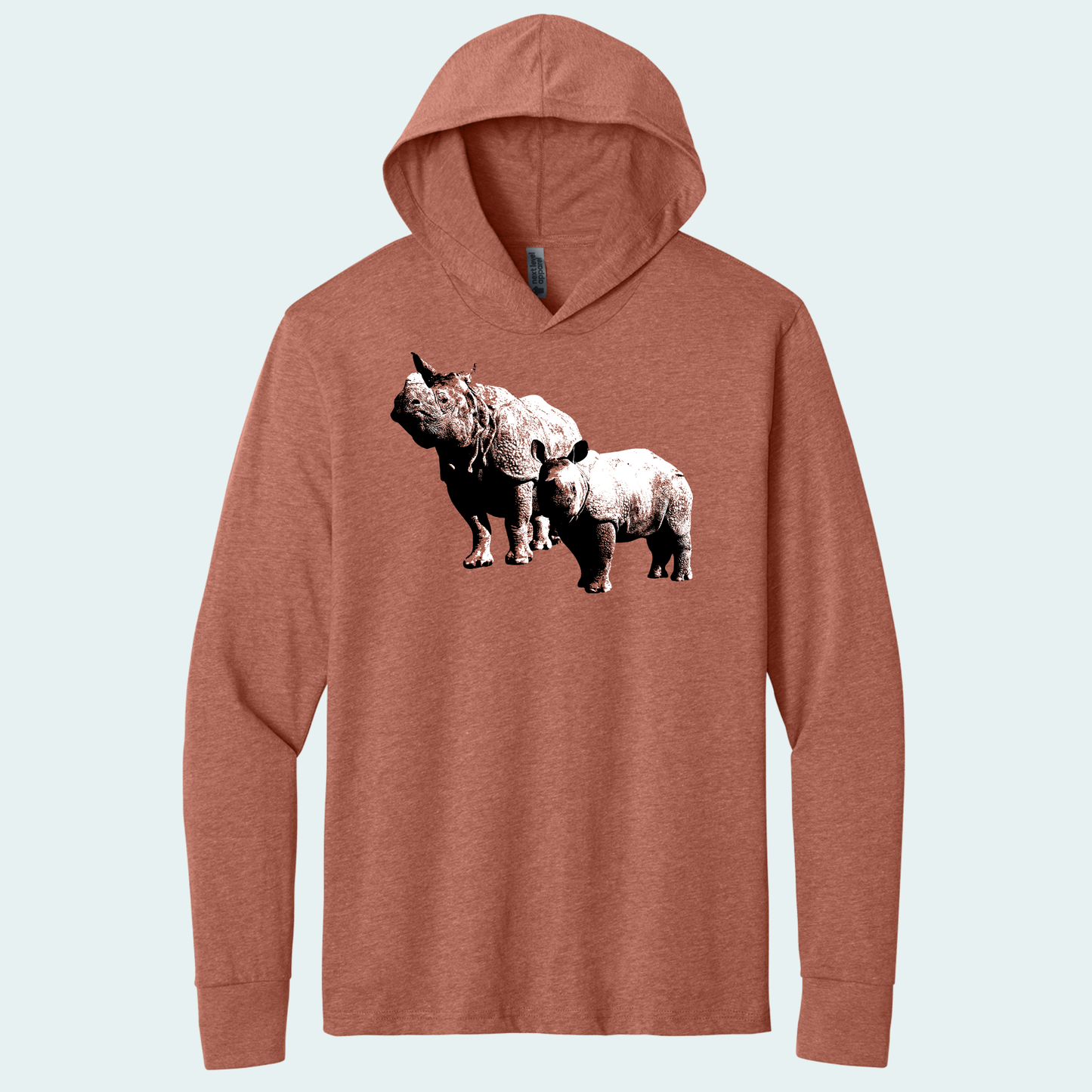 Rhino with Baby (Limited Edition for January) Hooded Long Sleeve Tee