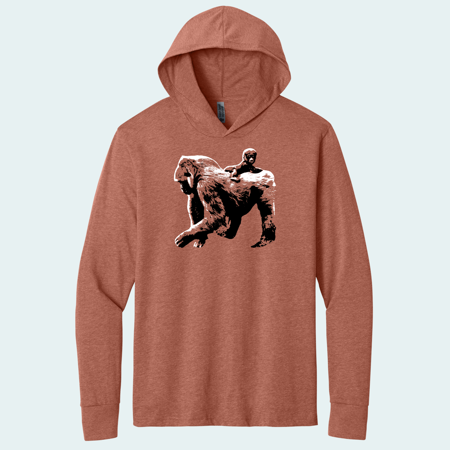 Gorilla with Baby (Limited Edition for January) Hooded Long Sleeve Tee