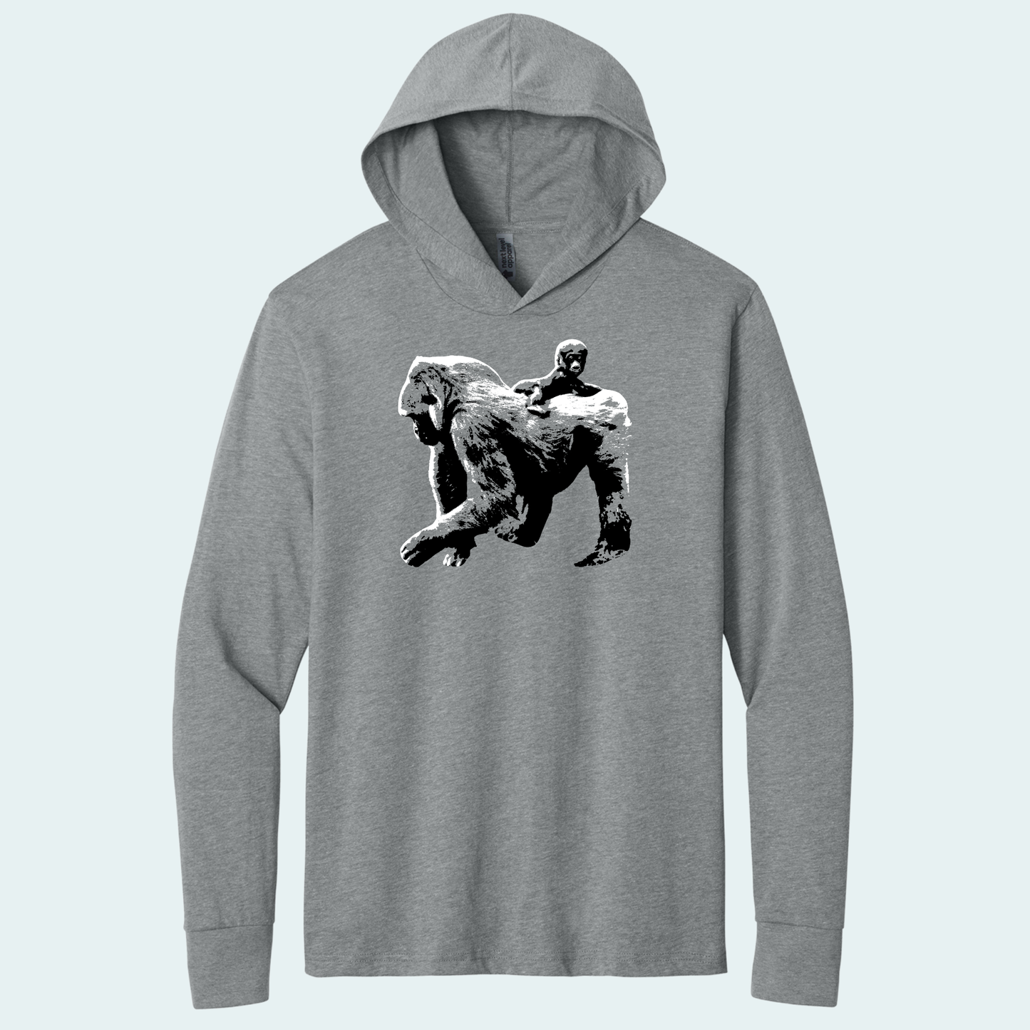 Gorilla with Baby (Limited Edition for January) Hooded Long Sleeve Tee