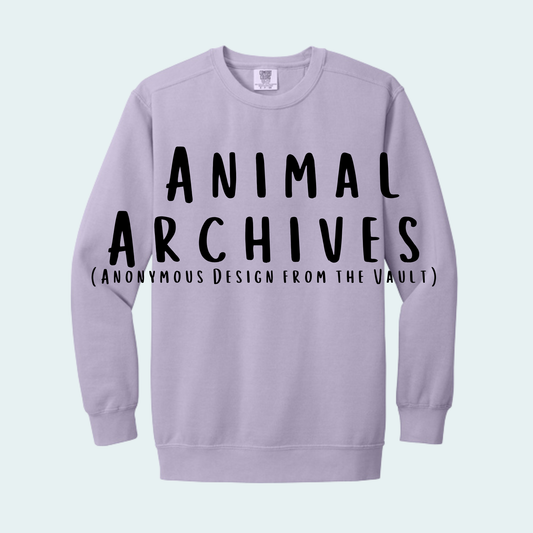 Animal Archives (Anonymous Design from the Vault) Comfort Color Crewneck
