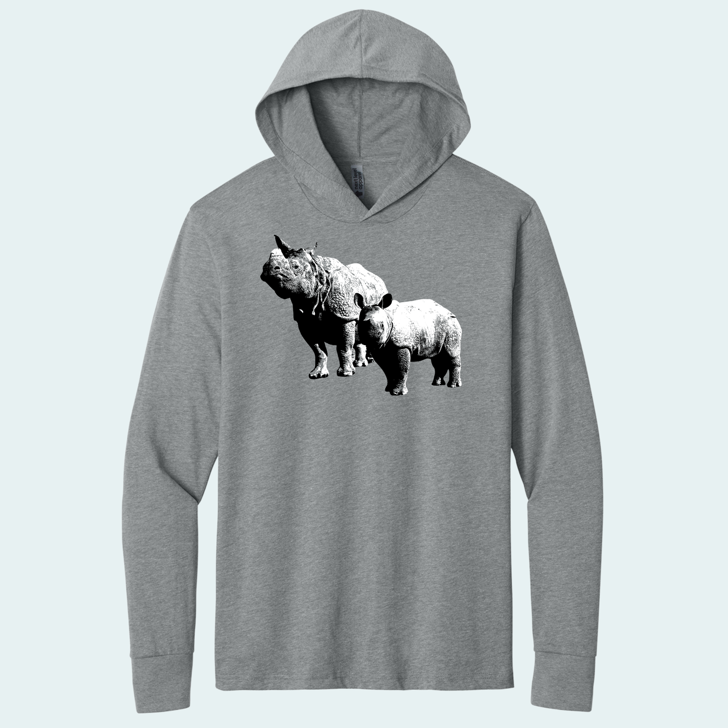 Rhino with Baby (Limited Edition for January) Hooded Long Sleeve Tee