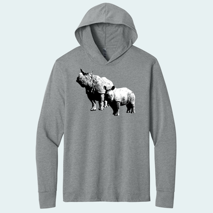 Rhino with Baby (Limited Edition for January) Hooded Long Sleeve Tee