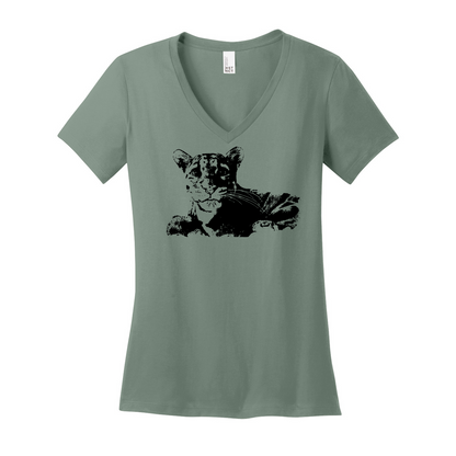 Clouded Leopard - Women's V-Neck Tee (LIMITED EDITION)