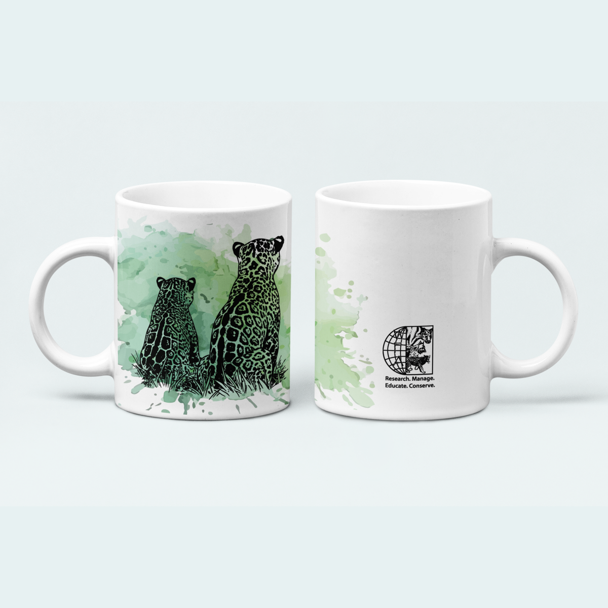 Two Jaguars -Fundraiser for Wild Cat Research and Management (Limited Edition for October) Mugs