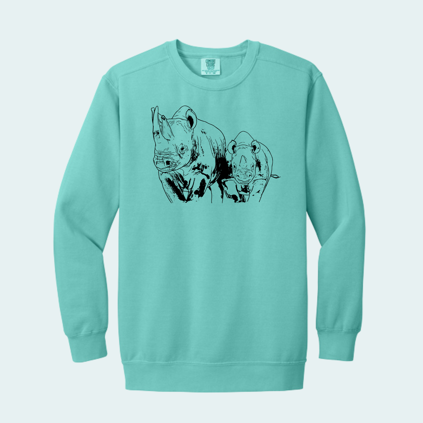 Rhino with Baby Fundraiser (Limited Edition for July) Comfort Color Crewneck