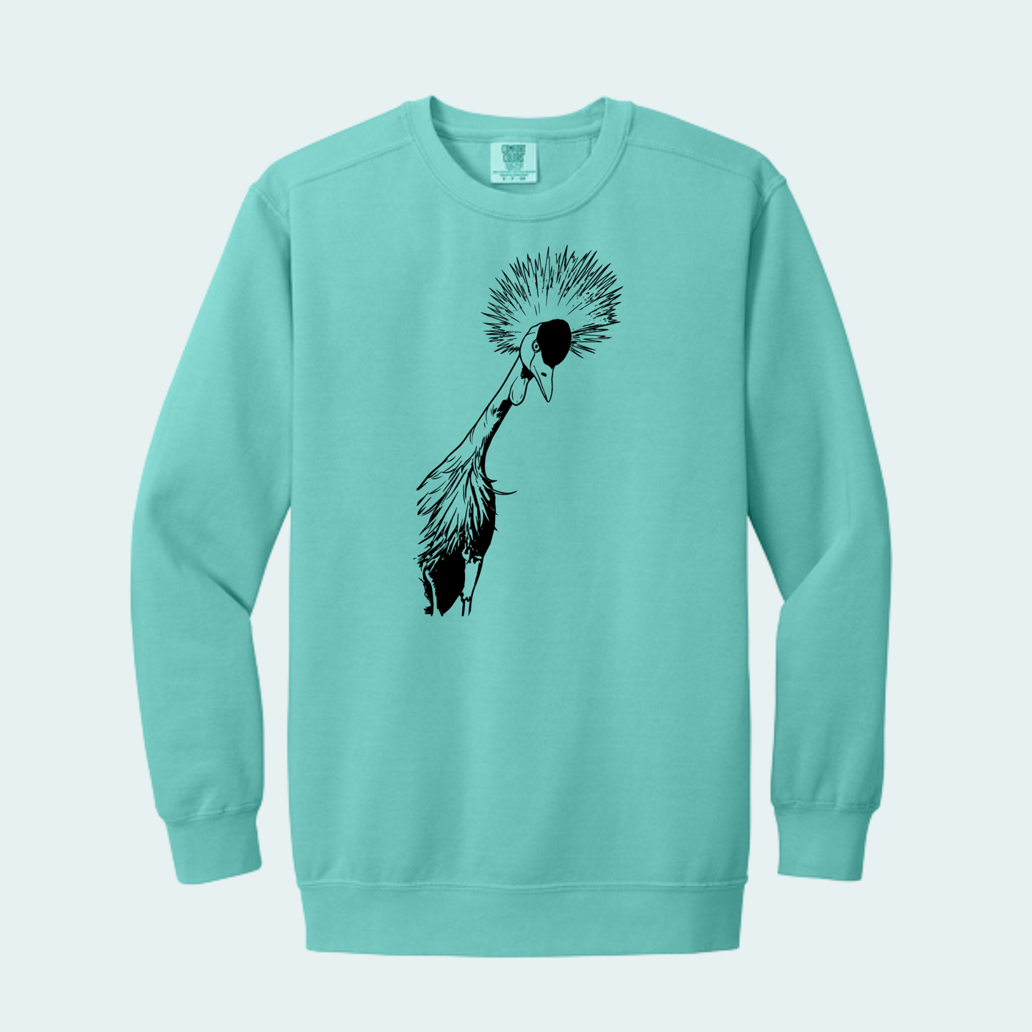Grey Crowned Crane (Limited Edition for July) Comfort Color Crewneck