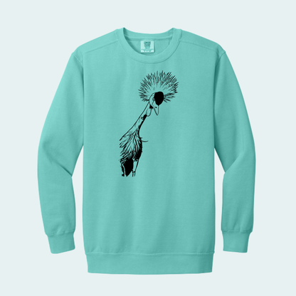 Grey Crowned Crane (Limited Edition for July) Comfort Color Crewneck