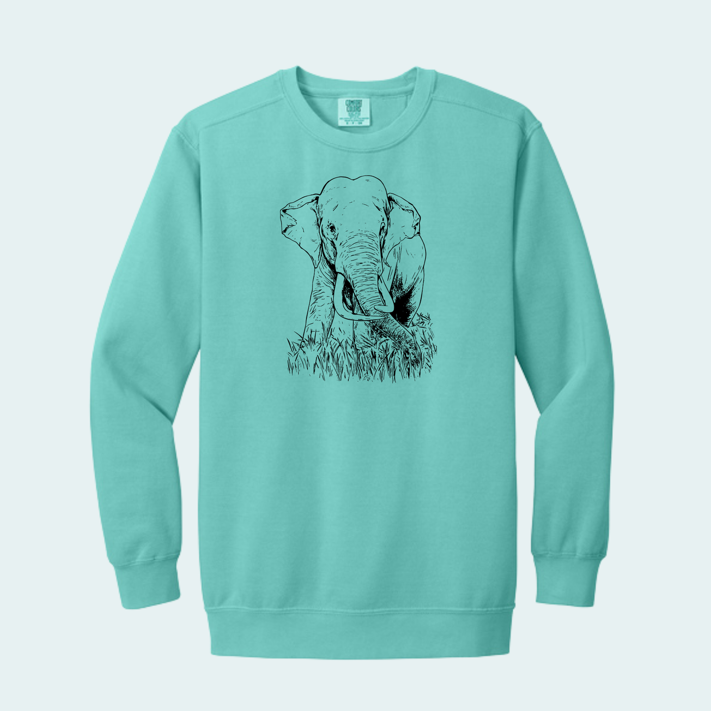 Asian Bull Elephant Fundraiser (Limited Edition for August) Unisex Comfort Color Crewneck