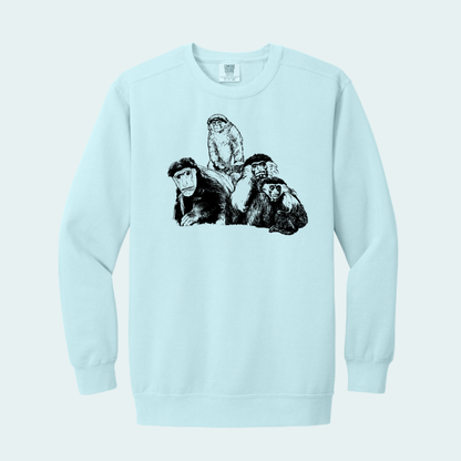 Colobus Mixed Species Fundraiser (Limited Edition for August) Unisex Comfort Color Crewneck