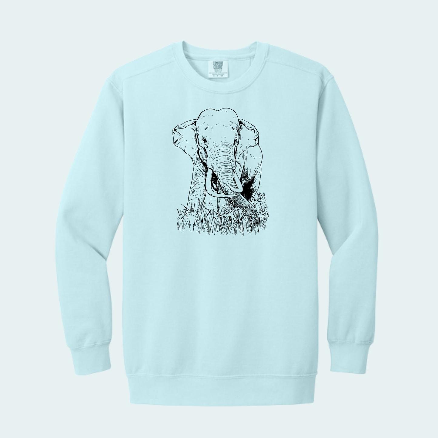 Asian Bull Elephant Fundraiser (Limited Edition for August) Unisex Comfort Color Crewneck