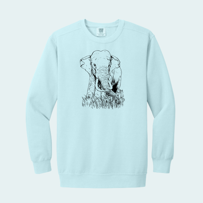 Asian Bull Elephant Fundraiser (Limited Edition for August) Unisex Comfort Color Crewneck