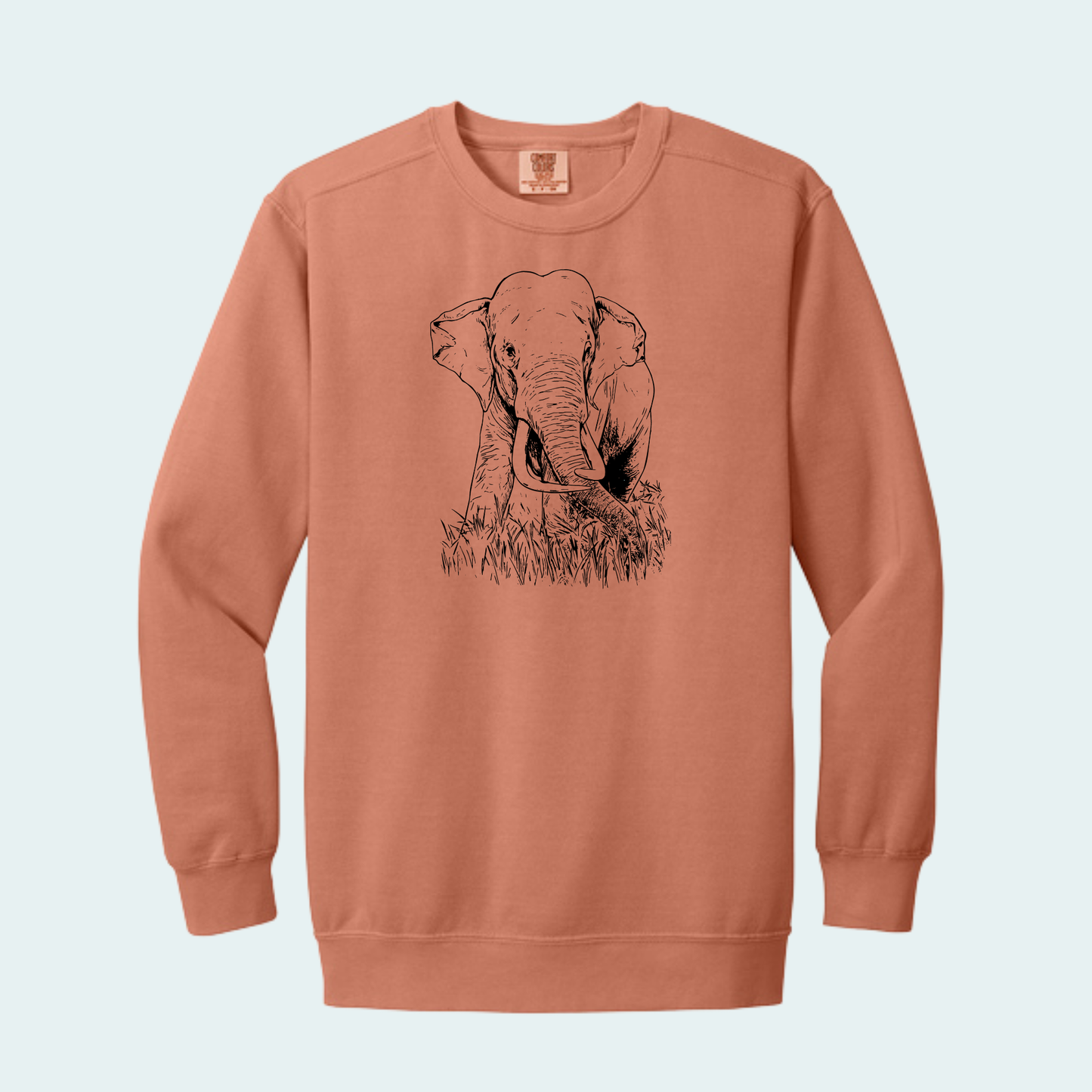 Asian Bull Elephant Fundraiser (Limited Edition for August) Unisex Comfort Color Crewneck
